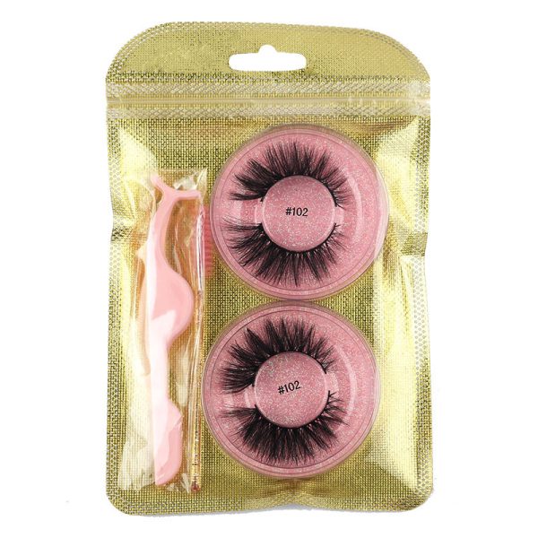 False Eyelashes Mink Hair Natural Bushy Round Set Beauty Tools - Image 7